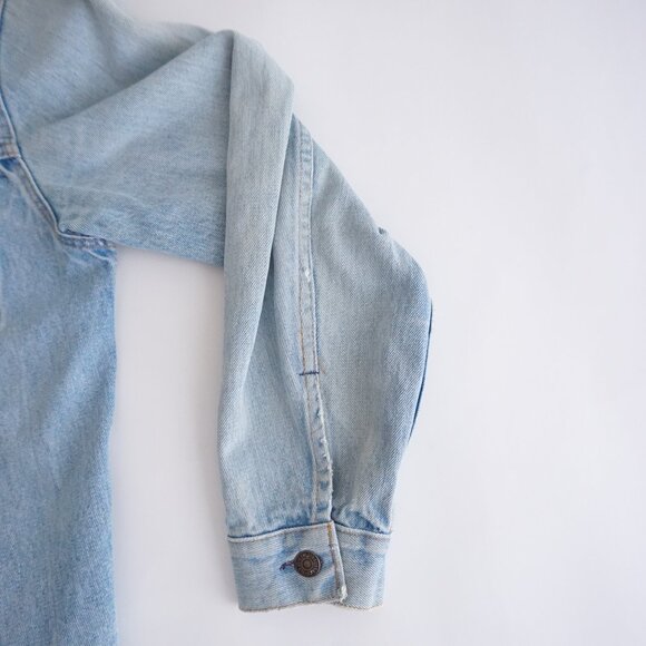 Levi’s Light Wash Denim Trucker Jacket 90s Vintage Classic Minimalist Jean M - Picture 5 of 11